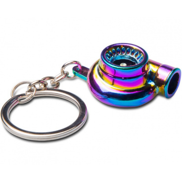 Schlüsselanhänger aus Metall, Turbo-Neon-Chrom