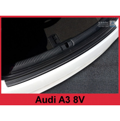 Edelstahlabdeckung - schwarzer Schwellenschutz der Heckstoßstange Audi A3 8V 2016+