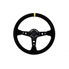 Sportlenkrad WRC schwarzes Wildleder 350 mm (rote Naht)