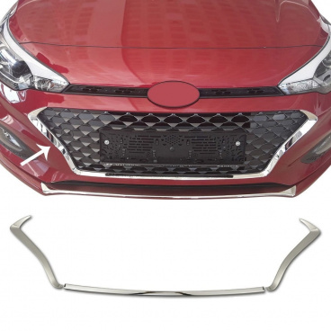 Edelstahl-Komplettabdeckung des unteren Teils des Frontspoilers Hyundai i20 2019+ 3-tlg