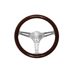 Lenkrad 350mm Holz Silber