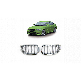 BMW 3 E46 Facelift Gitter einzelne Lamellen Chrom BMW 3 E46 Facelift Gitter einzelne Lamellen Chrom
