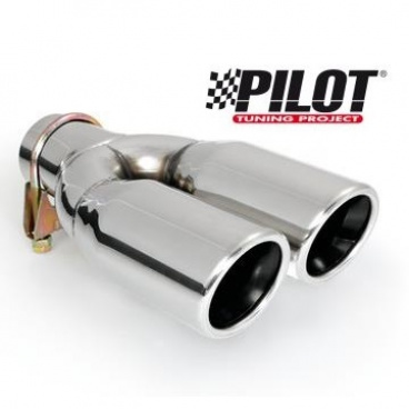 Auspuffendrohr Pilot Edelstahl Dual 2x70 mm Auspuffendrohr Pilot Edelstahl Dual 2x70 mm