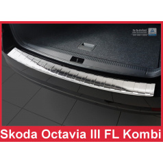 Edelstahlabdeckung – Schutz der hinteren Stoßstangenschwelle des Škoda Octavia III FL Kombi 2016+