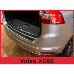 Edelstahlabdeckung – schwarzer Schwellenschutz für die hintere Stoßstange Volvo XC60 2013–17