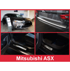 Edelstahl-Abdeckungsset-Heckstoßstangenschutz+Türschwellenschutzleisten Mitsubishi ASX 2017+