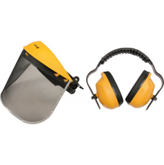Helm mit Netzschild + Gehörschutz