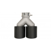 Endstück des Schalldämpfers 89mmx2 Eingang 63mm Carbon Matt