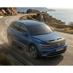 Schwarzer Schutzüberzug für die Vorderseite der Motorhaube für VW Tiguan II 2016–23