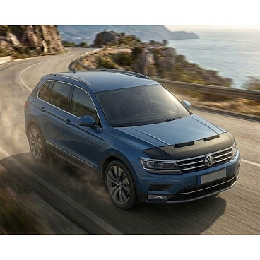 Schwarzer Schutzüberzug für die Vorderseite der Motorhaube für VW Tiguan II 2016–23