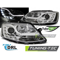VW Jetta VI 1.2011- Klare Vorderlichter Tube Light TRU DRL Chrom