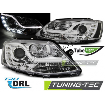 VW Jetta VI 1.2011- Klare Vorderlichter Tube Light TRU DRL Chrom
