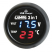 Multifunktionaler Temperaturmesser, Autobatteriestatus + USB