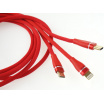 Multikabel für USB-Telefon/ 3 Anschlüsse (iPhone + iPad, USB Typ C und microUSB)