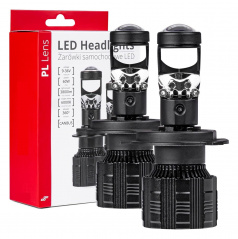 Satz LED-Lampen H4 mit eingebauter Linse und aktiver Kühlung 2-tlg