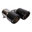 Endrohrdämpfer 89mmx2 Eingang 76mm Carbon Gloss Set