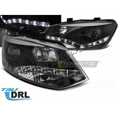 VW Polo 6R 2009-03.14 klare Frontleuchten DRL schwarz