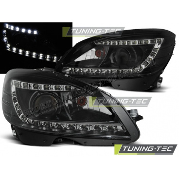 Klare Frontleuchten für Mercedes W204 2007–10, Tageslichtschwarz, H7