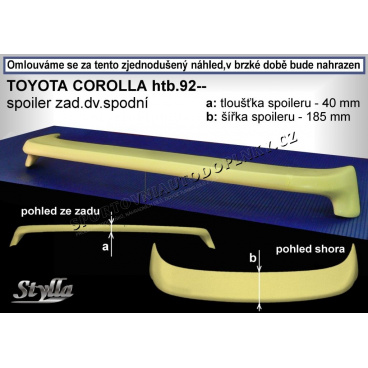 Heckspoiler für Toyota COROLLA HTB (92–97). Tür unten TC4L