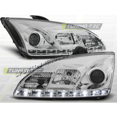 FORD FOCUS MK2 2004-08 FRONT CLEAR DAYLIGHT LED CHROME