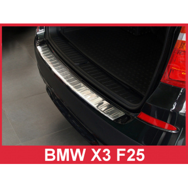 Edelstahlabdeckung - Schwellenschutz für die hintere Stoßstange BMW X3 F25 2010-14