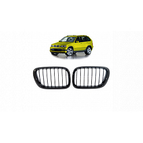 BMW X5 E53 Grill einzelne Lamellen Glänzend Schwarz