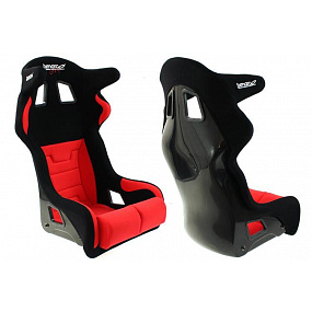 Sportsitz Bimarco Grip Velours Schwarz Rot HANS FIA