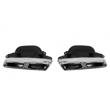 Endrohrdämpfer 285x80mm Eingang 160x100mm Mercedes W212 Poliertes Set