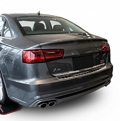 Polierte Edelstahl-Abdeckung der oberen Kante des hinteren Stoßfängers Audi A6 2011–18 Limousine