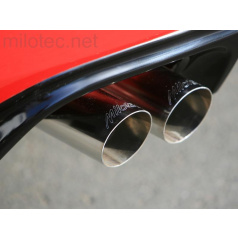 Endschalldämpfer mit rundem Ende 2x76 mm, Edelstahl, Škoda Fabia II. / Roomster