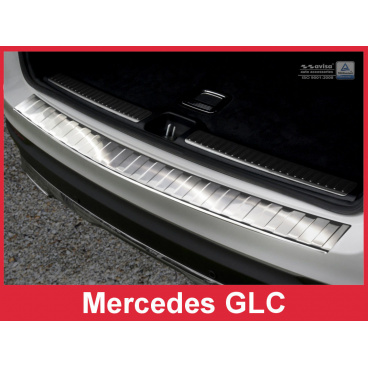Edelstahlabdeckung zum Schutz der Schwelle der hinteren Stoßstange Mercedes GLC 2015+ Edelstahlabdeckung zum Schutz der Schwelle der hinteren Stoßstange Mercedes GLC 2015+
