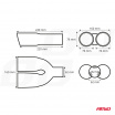 Sport-Edelstahl-Auspuffrohr Titan Dual 2x75 mm
