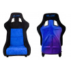 Sportstuhl SLIDE KS2 Premium Schwarz & Gestepptes Blauer Samt Violett-Blauer Glanz