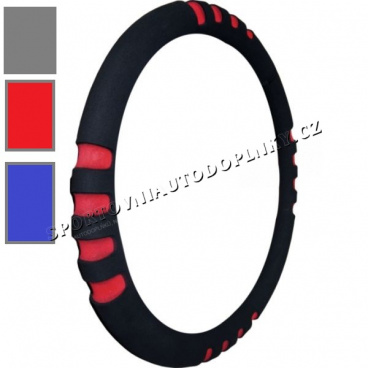 Lenkradbezug Soft II rot, blau, grau 37-39 cm