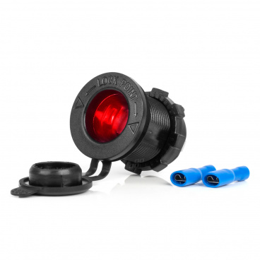 Wasserdichte Zigarettenanzünder-Steckdose mit ROTER LED-Beleuchtung 12/24V AMIO-04219