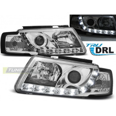 VW Passat B5 3B 11.96-08.00 klare Frontleuchten TRU DRL Chrom