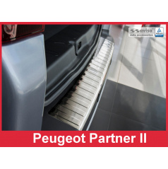 Edelstahlabdeckung - Schwellenschutz für die hintere Stoßstange Peugeot Partner II 2008-16
