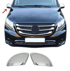 Edelstahl-Spiegelabdeckungen Omtec Mercedes Benz Vito W447 2014-23