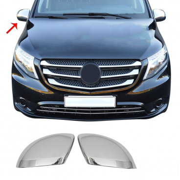 Edelstahl-Spiegelabdeckungen Omtec Mercedes Benz Vito W447 2014-23 Edelstahl-Spiegelabdeckungen Omtec Mercedes Benz Vito W447 2014-23