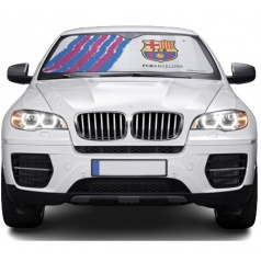 Originale Sonnenblende unter der Windschutzscheibe mit FC BARCELONA-Logo 145x80 cm