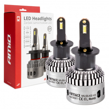 LED-Hauptscheinwerferlampen K3 H3 12V 6000K Canbus AMIO-03681