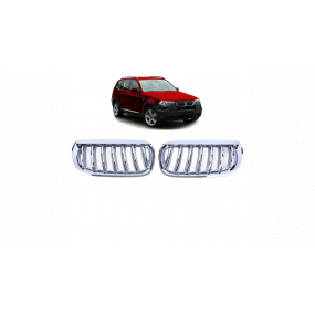Grill BMW X3 E83 einzelne Rippe Chrom