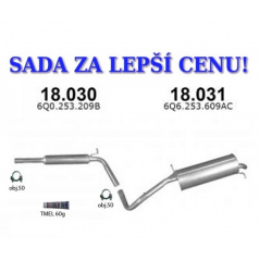 Montagesatz/Auspuffset Skoda Fabia 1.0i / 1.4i / 1.4i-16V, Schrägheck