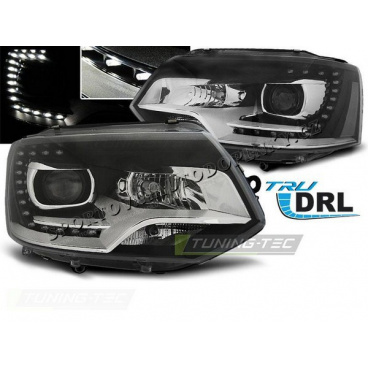 Klare Frontleuchten für VW T5 2010–15, LED-TRU-Tagfahrlicht, Xenon-Look