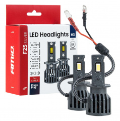 LED-Autolampen F25 SILVER FULL CANBUS 52W H3 12V 24V AMIO-04702