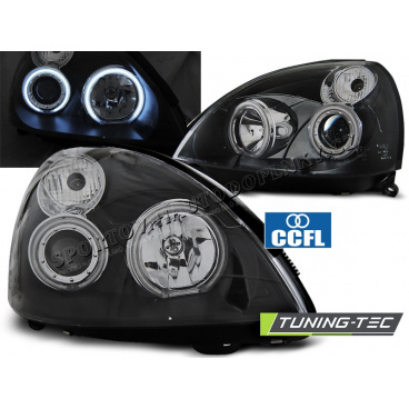 Renault Clio II 06.2001-09.2005 klare Angel Eyes CCFL-Schwarzlichter vorn