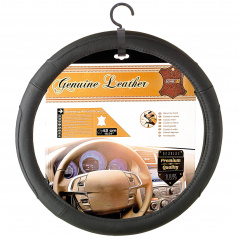 Schwarzer Lederlenkradbezug 42 cm