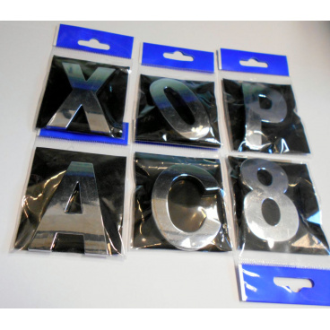 Selbstklebende Buchstaben und Schilder aus Chrom, 58 mm