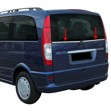 Edelstahlstreifen am unteren Rand der Heckscheibe Mercedes Vito W639 2003-2014 Edelstahlstreifen am unteren Rand der Heckscheibe Mercedes Vito W639 2003-2014