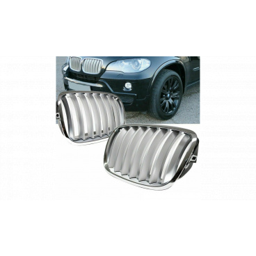 Grill BMW X6 E71 E72 X5 E70 einzelne Rippe Matt Silber Grill BMW X6 E71 E72 X5 E70 einzelne Rippe Matt Silber
